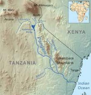 map of Usambara  in Tanzania